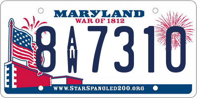 MD license plate 8AW7310