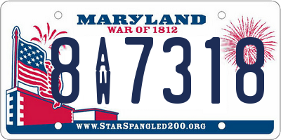 MD license plate 8AW7318