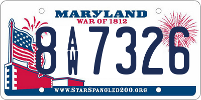 MD license plate 8AW7326