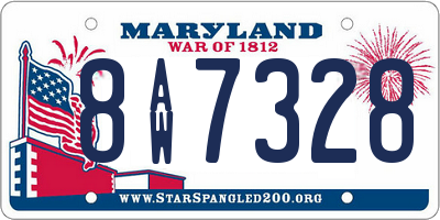 MD license plate 8AW7328