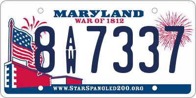 MD license plate 8AW7337