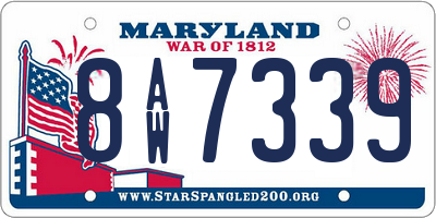 MD license plate 8AW7339