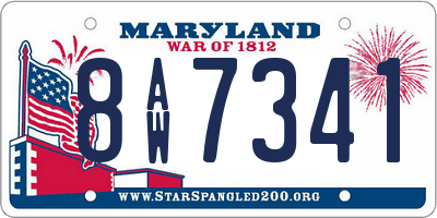 MD license plate 8AW7341