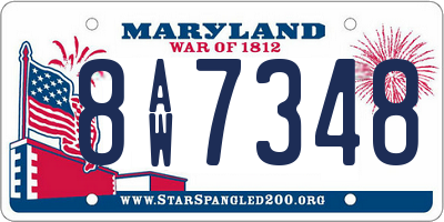 MD license plate 8AW7348