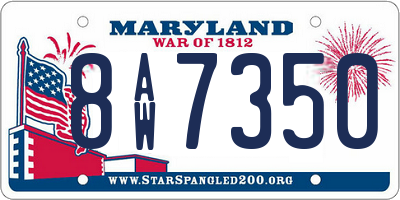 MD license plate 8AW7350