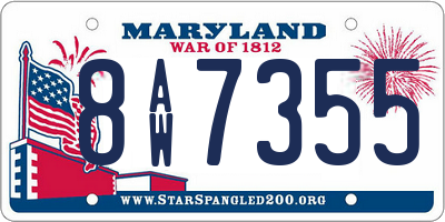 MD license plate 8AW7355