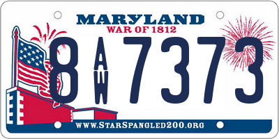 MD license plate 8AW7373