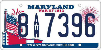 MD license plate 8AW7396