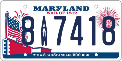 MD license plate 8AW7418