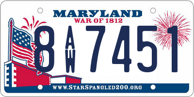 MD license plate 8AW7451
