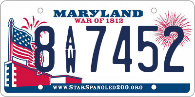 MD license plate 8AW7452
