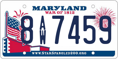 MD license plate 8AW7459