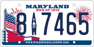 MD license plate 8AW7465