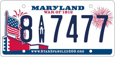 MD license plate 8AW7477