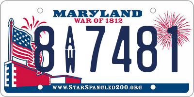 MD license plate 8AW7481