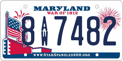MD license plate 8AW7482