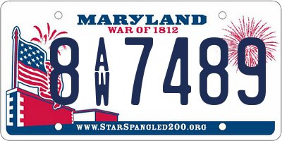 MD license plate 8AW7489