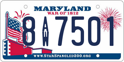 MD license plate 8AW7501