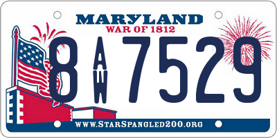 MD license plate 8AW7529