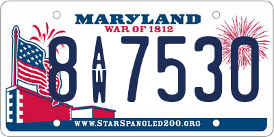 MD license plate 8AW7530