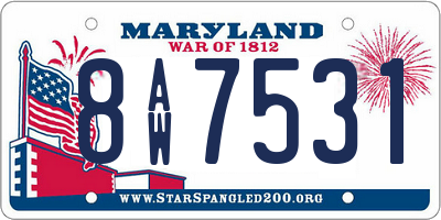MD license plate 8AW7531