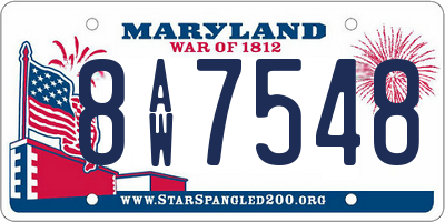 MD license plate 8AW7548