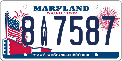 MD license plate 8AW7587