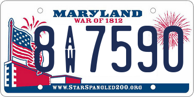 MD license plate 8AW7590