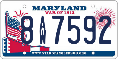 MD license plate 8AW7592