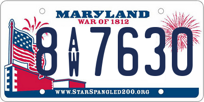 MD license plate 8AW7630