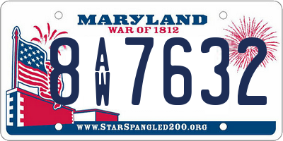 MD license plate 8AW7632
