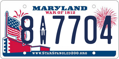MD license plate 8AW7704