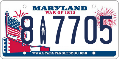 MD license plate 8AW7705