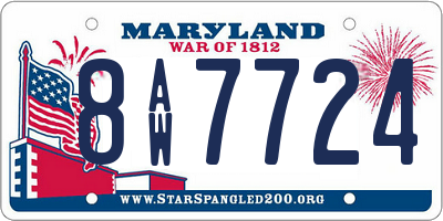MD license plate 8AW7724