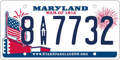 MD license plate 8AW7732