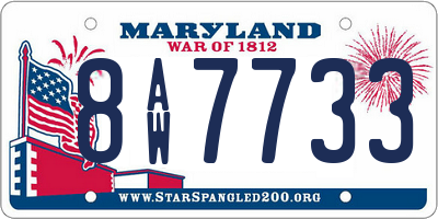 MD license plate 8AW7733