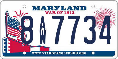 MD license plate 8AW7734