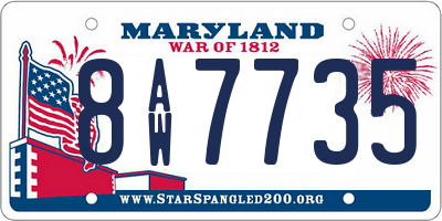 MD license plate 8AW7735