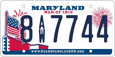 MD license plate 8AW7744