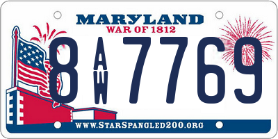 MD license plate 8AW7769