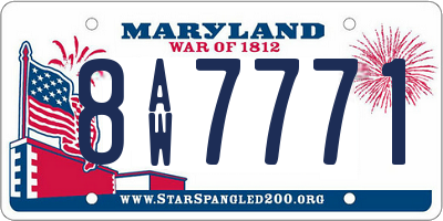 MD license plate 8AW7771