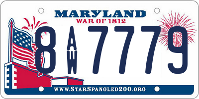 MD license plate 8AW7779