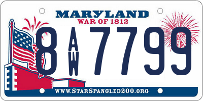MD license plate 8AW7799