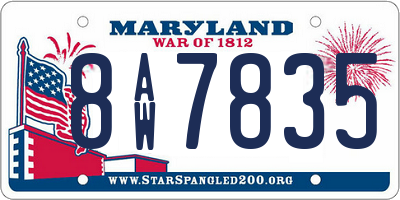MD license plate 8AW7835