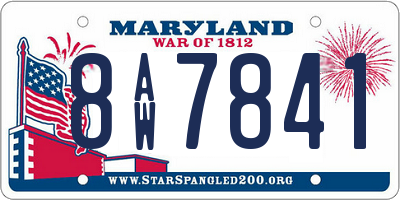 MD license plate 8AW7841