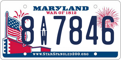MD license plate 8AW7846