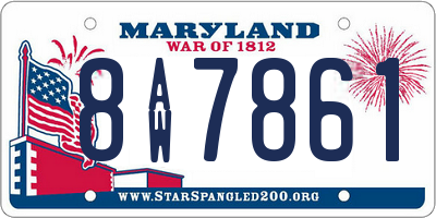 MD license plate 8AW7861