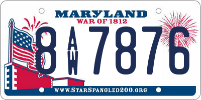 MD license plate 8AW7876