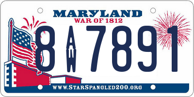 MD license plate 8AW7891