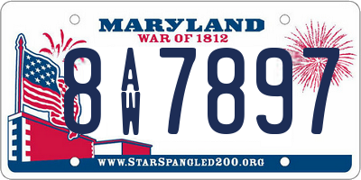 MD license plate 8AW7897
